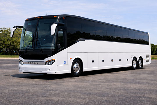 56-passenger charter bus available for rental in John's Creek, GA